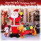 G128 6.5 ft Santa Claus with Dog and Raccoon Christmas Inflatable Decor with LED Lights, Christmas Outdoor Holiday Yard Decoration, Fast Inflate, Weather-Resistant, Outdoor Use